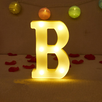 Alfabēta burtu LED gaisma Gaismas ciparu gaisma personalizēti burti Gaiši kāzu dzimšanas dienas svinības Mājas guļamistabas mājas dekorēšana