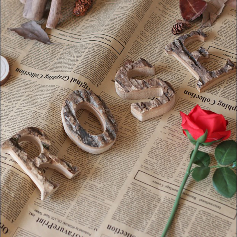 Kopā ar mizu masīvkoka Retro koka angļu burtu alfabēta numurs kafejnīcas bāram Mājas dekorēšana Vintage Diy Letter