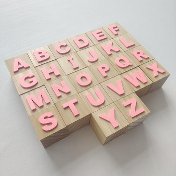 Дървени букви Числа Блок Декорация Направи си сам Азбука Изработка за сватба Образователна играчка за новородени Спомен Подарък Декор за фотосесия