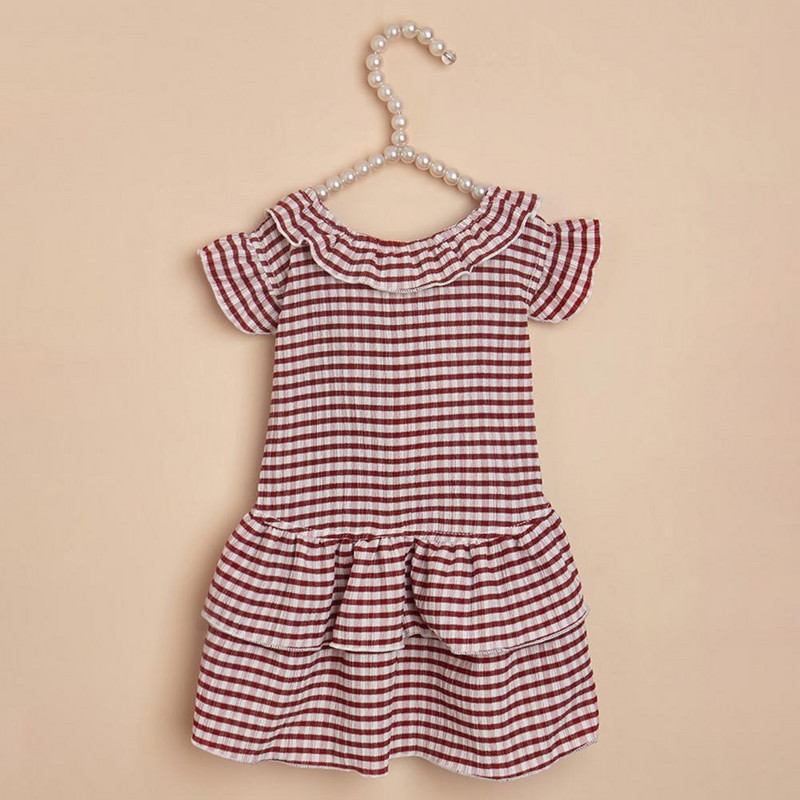 Mājdzīvnieka kleita, svītru raksts, lidojoša piedurkne ar volāniem, vasaras maza suņa princeses kospleja kostīms pastaigām