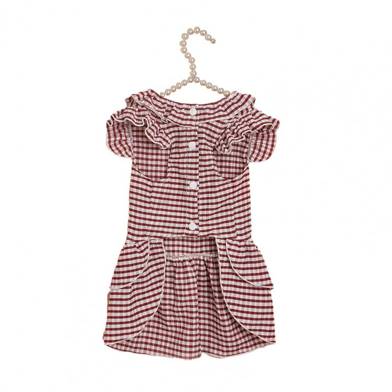 Mājdzīvnieka kleita, svītru raksts, lidojoša piedurkne ar volāniem, vasaras maza suņa princeses kospleja kostīms pastaigām