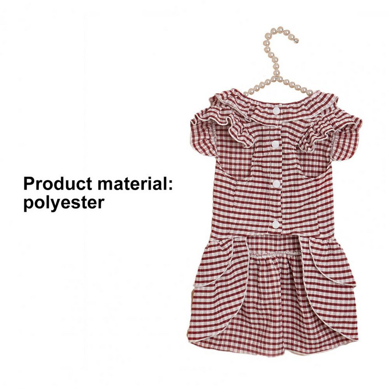 Mājdzīvnieka kleita, svītru raksts, lidojoša piedurkne ar volāniem, vasaras maza suņa princeses kospleja kostīms pastaigām