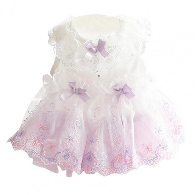 Suņu kleita ar mežģīņu malu ar augstu vidukli, tauriņa kaklasaite mājdzīvnieku veste kucēnam bez piedurknēm apģērbi mājdzīvnieku ādai