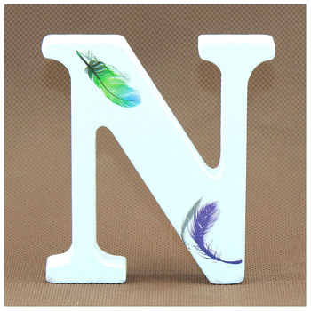 1 брой 10X10 см ръчно изработени сватбени пера във формата на животно лилави дървени букви Цветна декорация Име Дизайн Занаяти Направи си сам