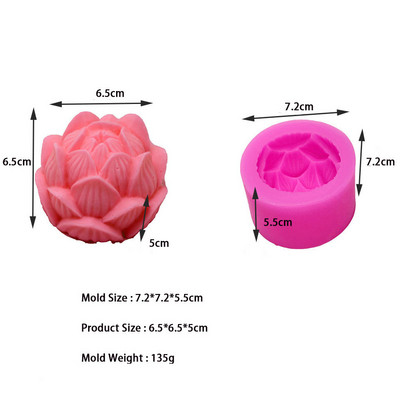 DIY Σιλικόνη Lotus Flower Καλούπι Κεριού 3D Flower Silicone Resin Soap Plaster Mold Craft Making Wax Mold Προμήθειες διακόσμησης σπιτιού