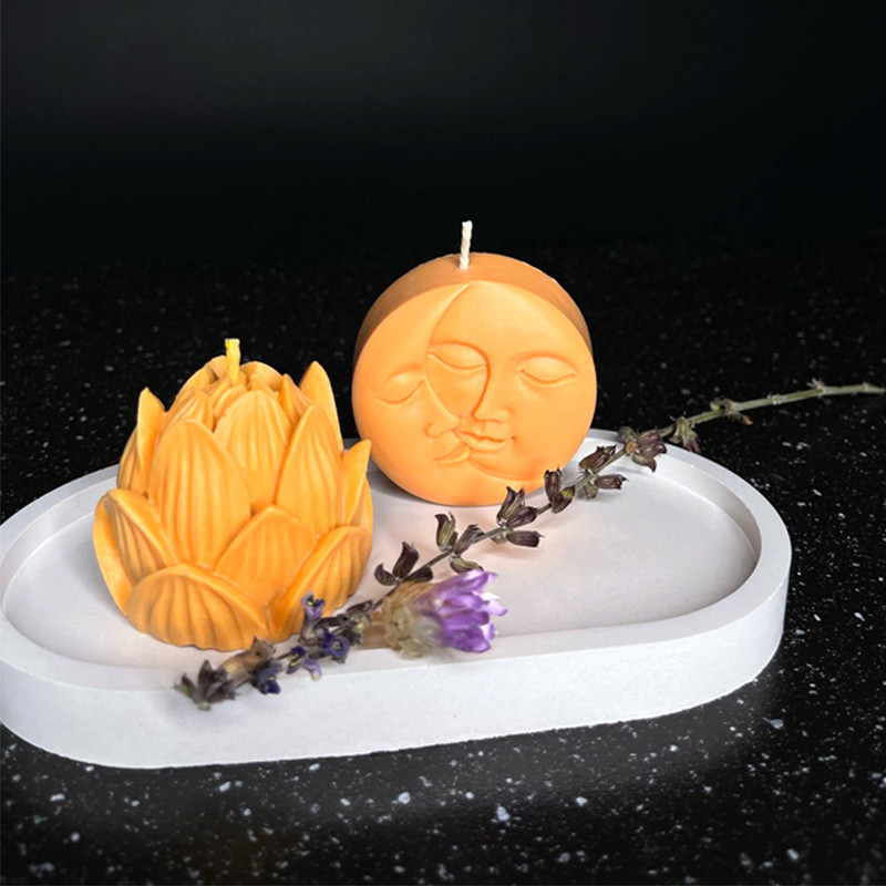 DIY Σιλικόνη Lotus Flower Καλούπι Κεριού 3D Flower Silicone Resin Soap Plaster Mold Craft Making Wax Mold Προμήθειες διακόσμησης σπιτιού