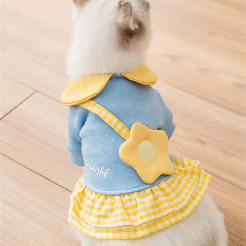 Modes mētelis ar multfilmu Mugursoma Mājdzīvnieks Jauki Apģērbi Pavasaris Vasara Plāns Flīss Apģērbs Kaķi Suņi Svārki Salda Kleita Princese