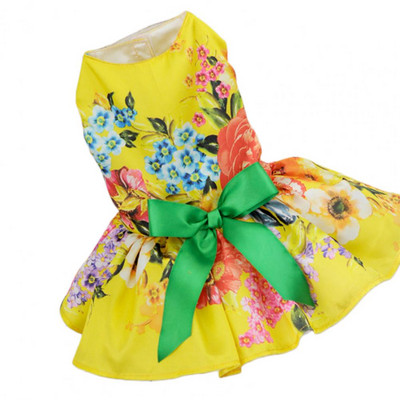 Mājdzīvnieku apģērbi Stilīga suņu kleita Salda suņu princešu kleita ar jostu Jauka mājdzīvnieku kāzu kleita Vasaras mājdzīvnieku drēbes kaķu kleita