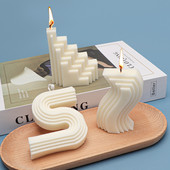 Uue geomeetrilise hoone kujuga küünla silikoonvorm Käsitsi valmistatud seebist krohvivaigust valmistatud küünlakomplekt kodukinke pulmakaunistus
