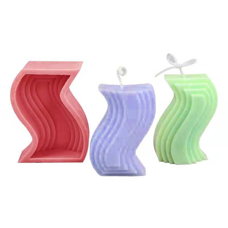 Uue geomeetrilise hoone kujuga küünla silikoonvorm Käsitsi valmistatud seebist krohvivaigust valmistatud küünlakomplekt kodukinke pulmakaunistus