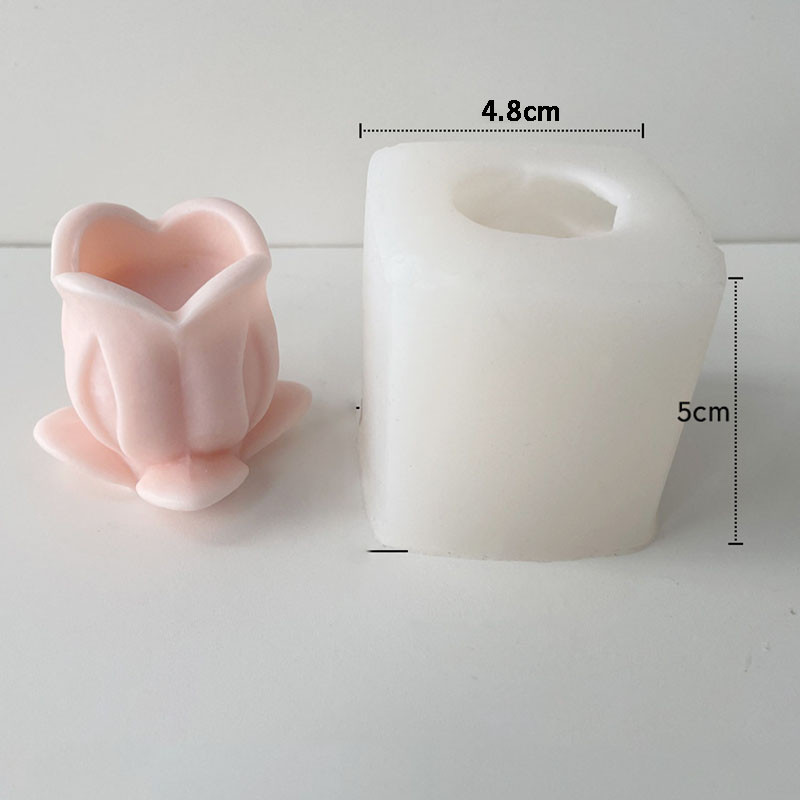 Tulpes zieda formas silikona sveču veidne DIY ziedu ziepes silikona veidne šokolādes kūka pelējuma vaska veidņu epoksīda sveķu izgatavošanas piederumi