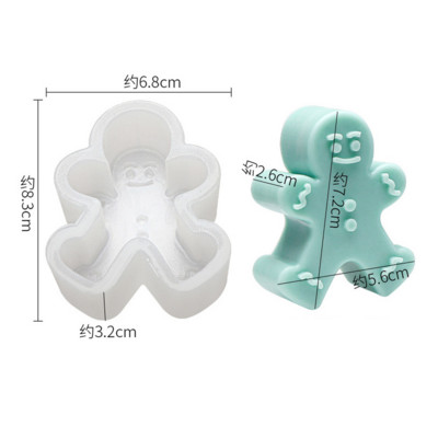 Ziemassvētku piparkūku vīrieša sveču veidne cepumu šokolādes cepšanas kūkas veidne DIY Ziemassvētku atmosfēras aromātiskā sveces silikona veidne