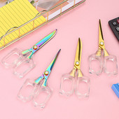 Nerūsējošā tērauda šūšanas šķēres caurspīdīgas drēbnieku šķēres biroja mājsaimniecības griezējinstrumenti rokdarbi izšūšana drēbnieku šķēres