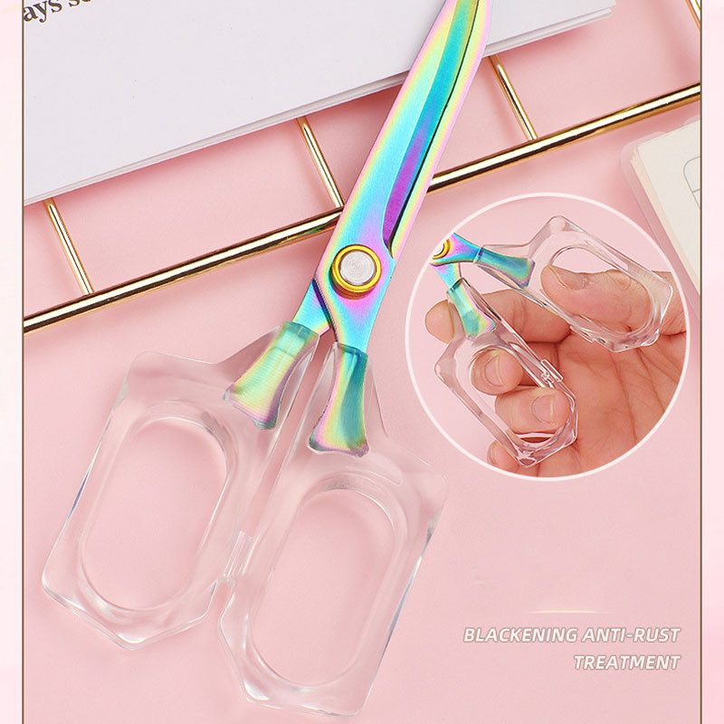 Nerūsējošā tērauda šūšanas šķēres caurspīdīgas drēbnieku šķēres biroja mājsaimniecības griezējinstrumenti rokdarbi izšūšana drēbnieku šķēres