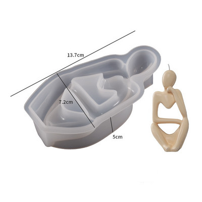 Creative Human Silicone Candle Mold Thinker Portrait Soap Resin Plaster Mold DIY Εργαλείο κατασκευής διακόσμησης για κέικ σοκολάτας