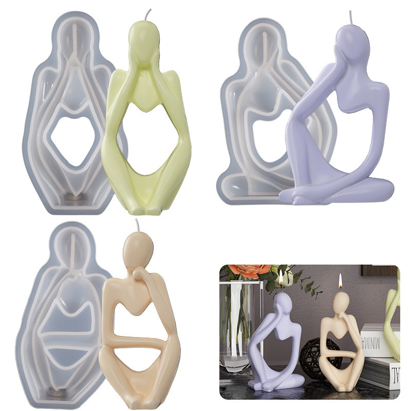 Creative Human Silicone Candle Mold Thinker Portrait Soap Resin Plaster Mold DIY Εργαλείο κατασκευής διακόσμησης για κέικ σοκολάτας