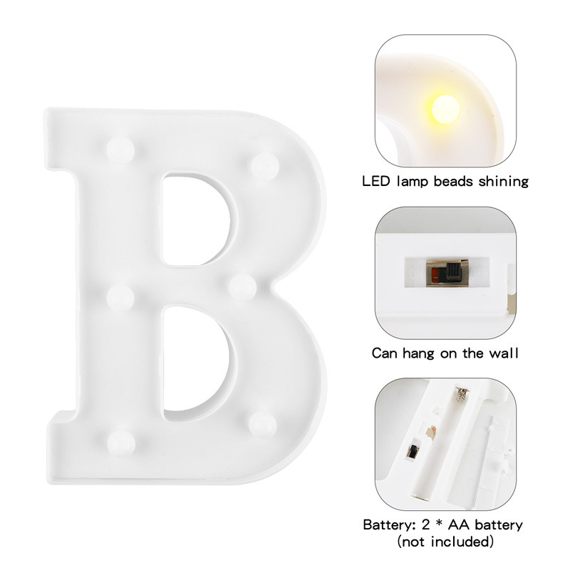 Dekoratīvie burti LED nakts apgaismojums kāzu mīlestība bez akumulatora atzīšanās piedāvājums dekorēšana lieli dekoratīvi burti