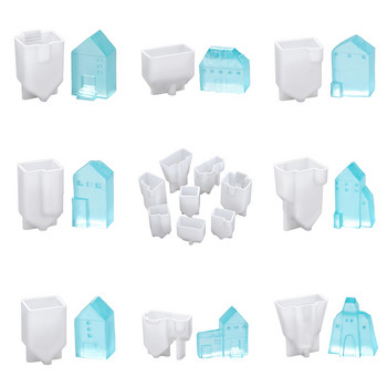 Small House Villa Wooden House Mold Silicone Candle Scented Candle DIY Mould Silicone Candle Moulds for Candle Making Mould από γύψο