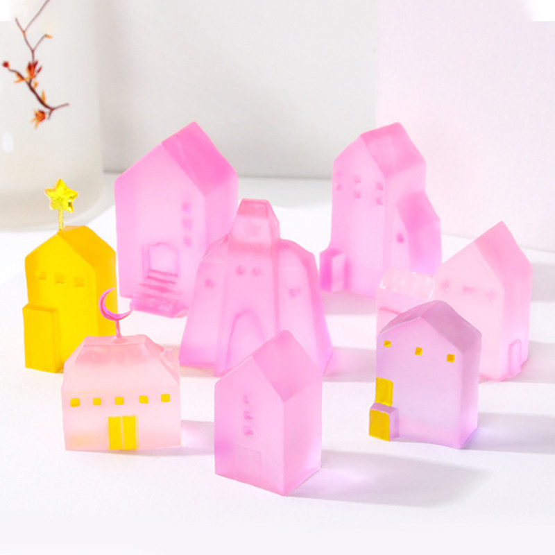 Mažo namo vila medinio namo silikono formų kvapioji žvakė pasidaryk pats silikono formos žvakių formos, skirtos žvakių gamybai, gipso formoms