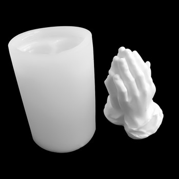 Διπλωμένα χέρια μαζί Καλούπια κεριών σιλικόνης DIY χειρονομία προσευχής Aromath Εργαλεία κατασκευής κεριών Διακόσμηση σπιτιού Πηλός γύψινο καλούπι ρητίνης