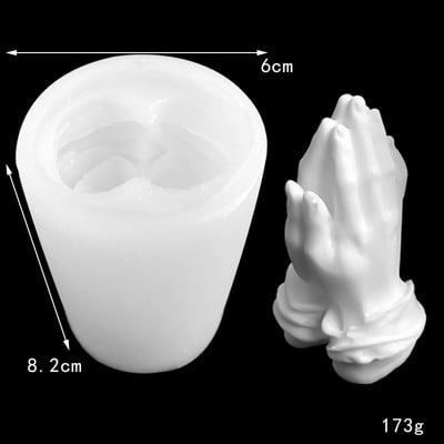 Saliktas rokas kopā Silikona sveču veidnes DIY lūgšanu žests Aromāts sveču izgatavošanas rīki Mājas dekors Māla ģipša sveķu veidne