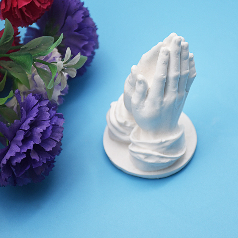 Saliktas rokas kopā Silikona sveču veidnes DIY lūgšanu žests Aromāts sveču izgatavošanas rīki Mājas dekors Māla ģipša sveķu veidne
