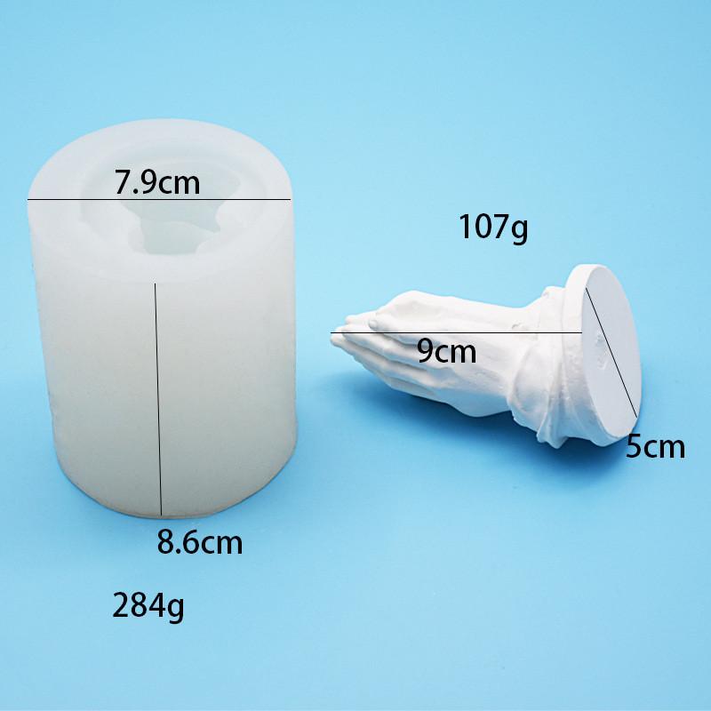 Saliktas rokas kopā Silikona sveču veidnes DIY lūgšanu žests Aromāts sveču izgatavošanas rīki Mājas dekors Māla ģipša sveķu veidne