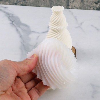 Нов дизайн Раирана Въртяща се форма на ваза Силиконова форма за свещи Вълна Геометрична ароматерапия Форма за печене от гипсова смола Подаръци за домашен декор