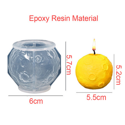 Jauna silikona veidne sveču lielai 3D Zemes Mēness planētas liešanai ar rokām gatavotām amatniecības veidnēm