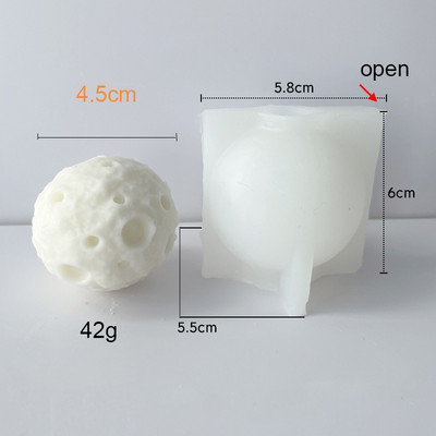 Jauna silikona veidne sveču lielai 3D Zemes Mēness planētas liešanai ar rokām gatavotām amatniecības veidnēm