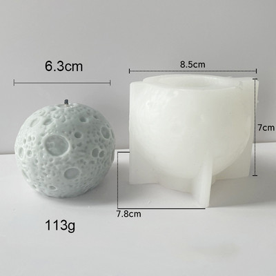 Jauna silikona veidne sveču lielai 3D Zemes Mēness planētas liešanai ar rokām gatavotām amatniecības veidnēm