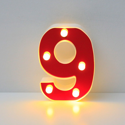 16 cm punased LED-kirjavalgustid kodukaunistus helendav tähestikuga number öölamp Sünnipäev jõulud pulmapaku kaunistus