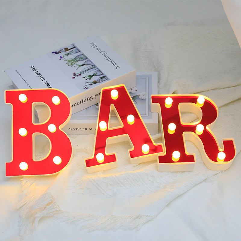 16 cm punased LED-kirjavalgustid kodukaunistus helendav tähestikuga number öölamp Sünnipäev jõulud pulmapaku kaunistus