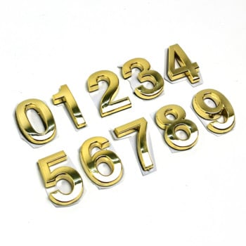 Стикер за врата с номер на къща Персонализиране на апартамент Хотел Адрес Номер на табела на врата на стая 3,5 CM ABS пластмаса Модерно злато 0 до 9 цифри
