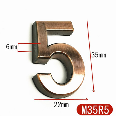Majanumbri uksekleebis Kohandage korteri hotelli aadressi ruumi ukseplaadi number 3,5 cm ABS plastikust kaasaegne kuldne 0 kuni 9 numbrit