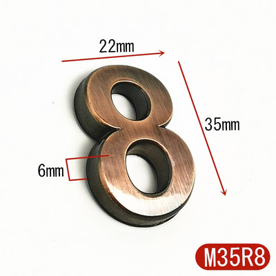 Majanumbri uksekleebis Kohandage korteri hotelli aadressi ruumi ukseplaadi number 3,5 cm ABS plastikust kaasaegne kuldne 0 kuni 9 numbrit