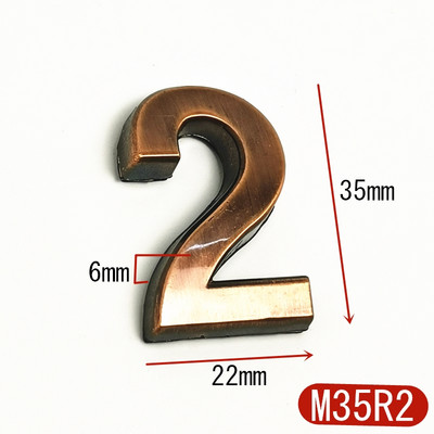 Majanumbri uksekleebis Kohandage korteri hotelli aadressi ruumi ukseplaadi number 3,5 cm ABS plastikust kaasaegne kuldne 0 kuni 9 numbrit