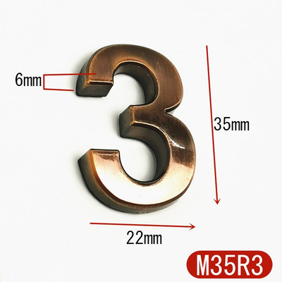 Majanumbri uksekleebis Kohandage korteri hotelli aadressi ruumi ukseplaadi number 3,5 cm ABS plastikust kaasaegne kuldne 0 kuni 9 numbrit