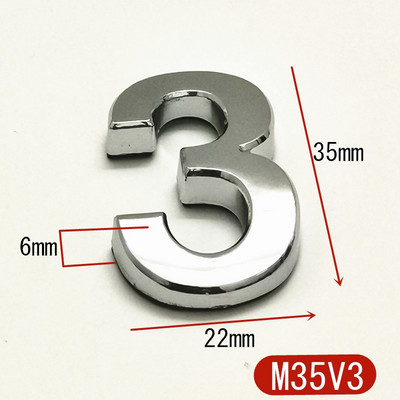 Majanumbri uksekleebis Kohandage korteri hotelli aadressi ruumi ukseplaadi number 3,5 cm ABS plastikust kaasaegne kuldne 0 kuni 9 numbrit