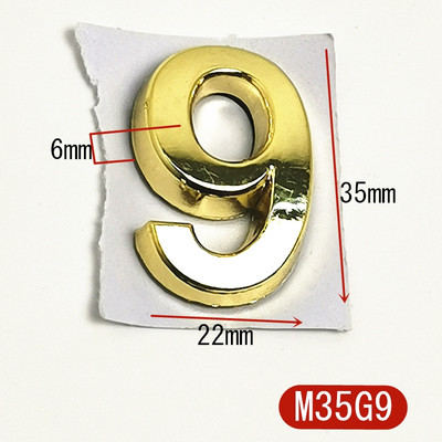 Majanumbri uksekleebis Kohandage korteri hotelli aadressi ruumi ukseplaadi number 3,5 cm ABS plastikust kaasaegne kuldne 0 kuni 9 numbrit