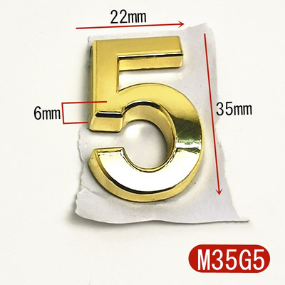 Majanumbri uksekleebis Kohandage korteri hotelli aadressi ruumi ukseplaadi number 3,5 cm ABS plastikust kaasaegne kuldne 0 kuni 9 numbrit