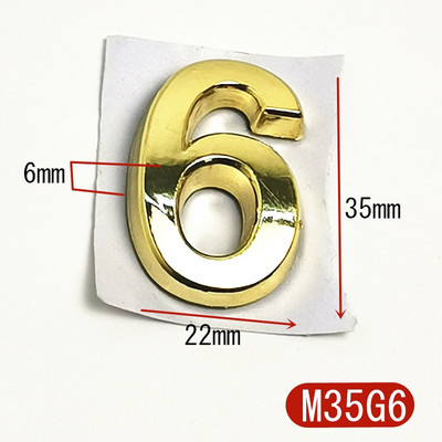 Majanumbri uksekleebis Kohandage korteri hotelli aadressi ruumi ukseplaadi number 3,5 cm ABS plastikust kaasaegne kuldne 0 kuni 9 numbrit