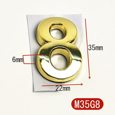 Majanumbri uksekleebis Kohandage korteri hotelli aadressi ruumi ukseplaadi number 3,5 cm ABS plastikust kaasaegne kuldne 0 kuni 9 numbrit