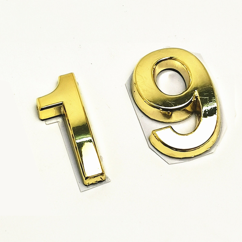 Majanumbri uksekleebis Kohandage korteri hotelli aadressi ruumi ukseplaadi number 3,5 cm ABS plastikust kaasaegne kuldne 0 kuni 9 numbrit