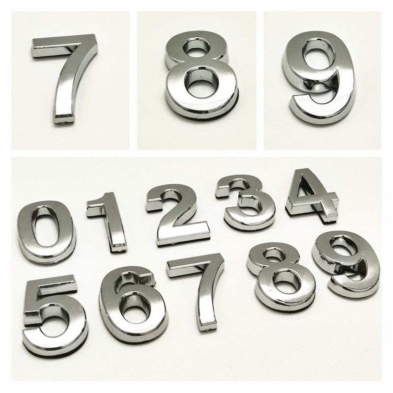 Majanumbri uksekleebis Kohandage korteri hotelli aadressi ruumi ukseplaadi number 3,5 cm ABS plastikust kaasaegne kuldne 0 kuni 9 numbrit