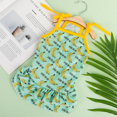 Φούστα για σκύλους Sling Pet Cartoon Φρούτα ροζ ρούχα Φόρεμα για κατοικίδια Ζαρτιέρες Φόρεμα για κατοικίδια Φόρεμα κουτάβι Sweet Princess Lace Up