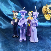 Kiire kohaletoimetamine Halloweeni pealuu kummitus pruut kummitus peigmees kolju kirst küünal silikoonvorm Molde de silicona de Halloween