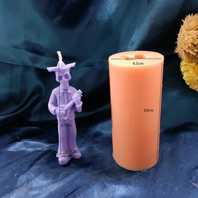 Kiire kohaletoimetamine Halloweeni pealuu kummitus pruut kummitus peigmees kolju kirst küünal silikoonvorm Molde de silicona de Halloween