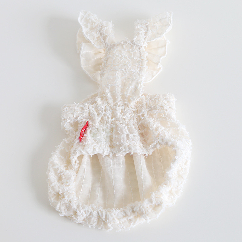 Vasaras jauns izšuvums Zieds Šifons Lidojošs piedurkņu svārki Saldi suņu apģērbi Mājdzīvnieku kaķu svārki Modes Princeses svārki Suņa kostīms