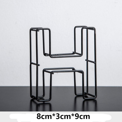 Melna metāla dobi burti DIY kaltas dzelzs alfabēta personalizēta durvju plāksnīte Mājas dekors Fotogrāfijas rekvizīti darbvirsmas ornaments